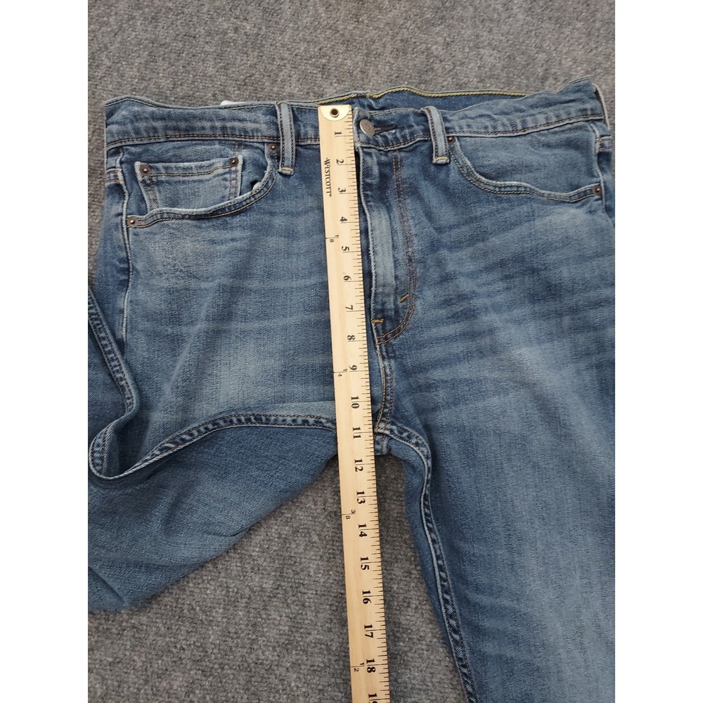 Levis 513 Jeans Mens 34x30 Blue Whiskered Slim Straight Denim Preppy Stretch - Picture 6 of 13